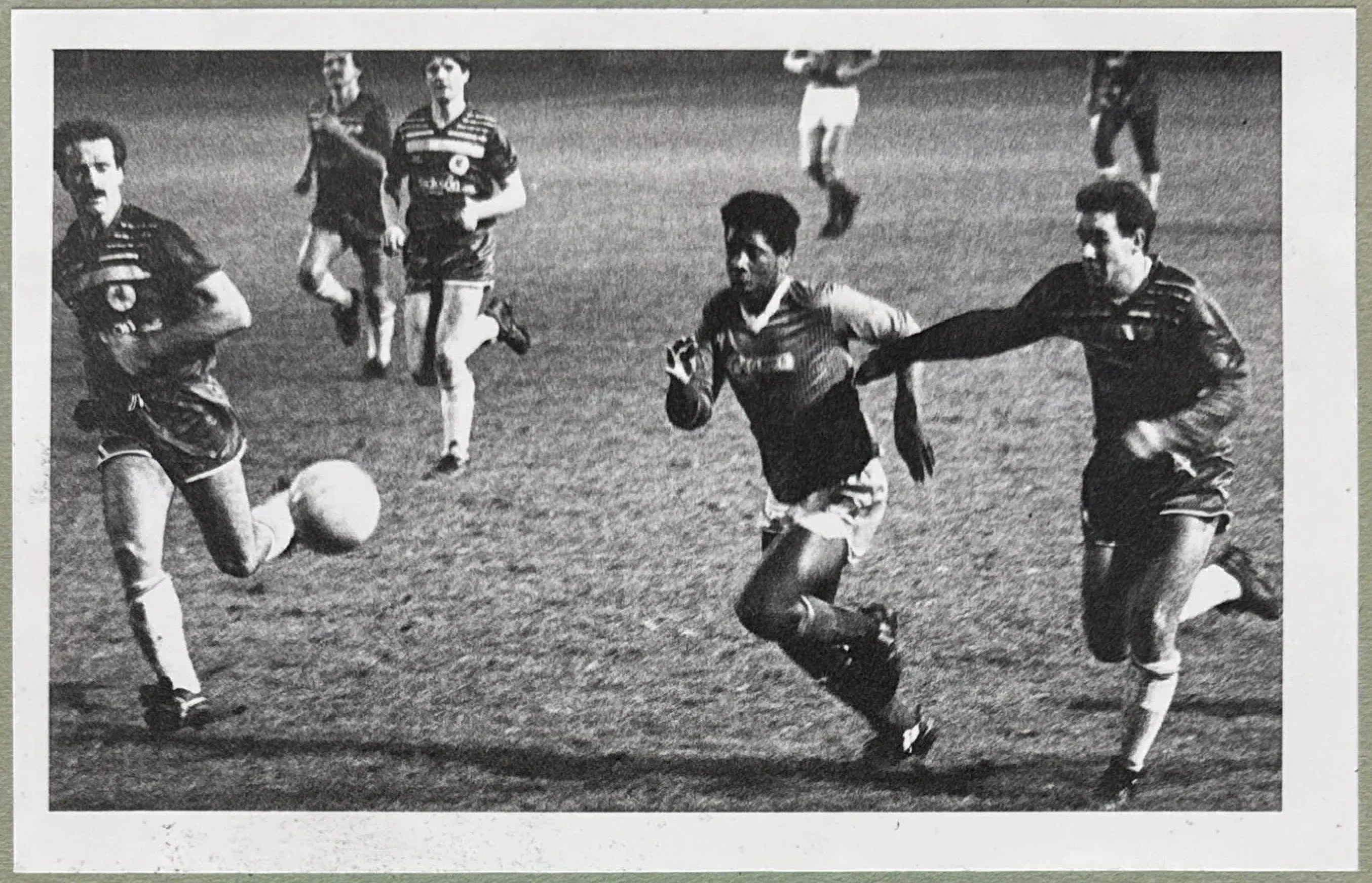 Mark Rosegreen in action during a night match, evading a challenge