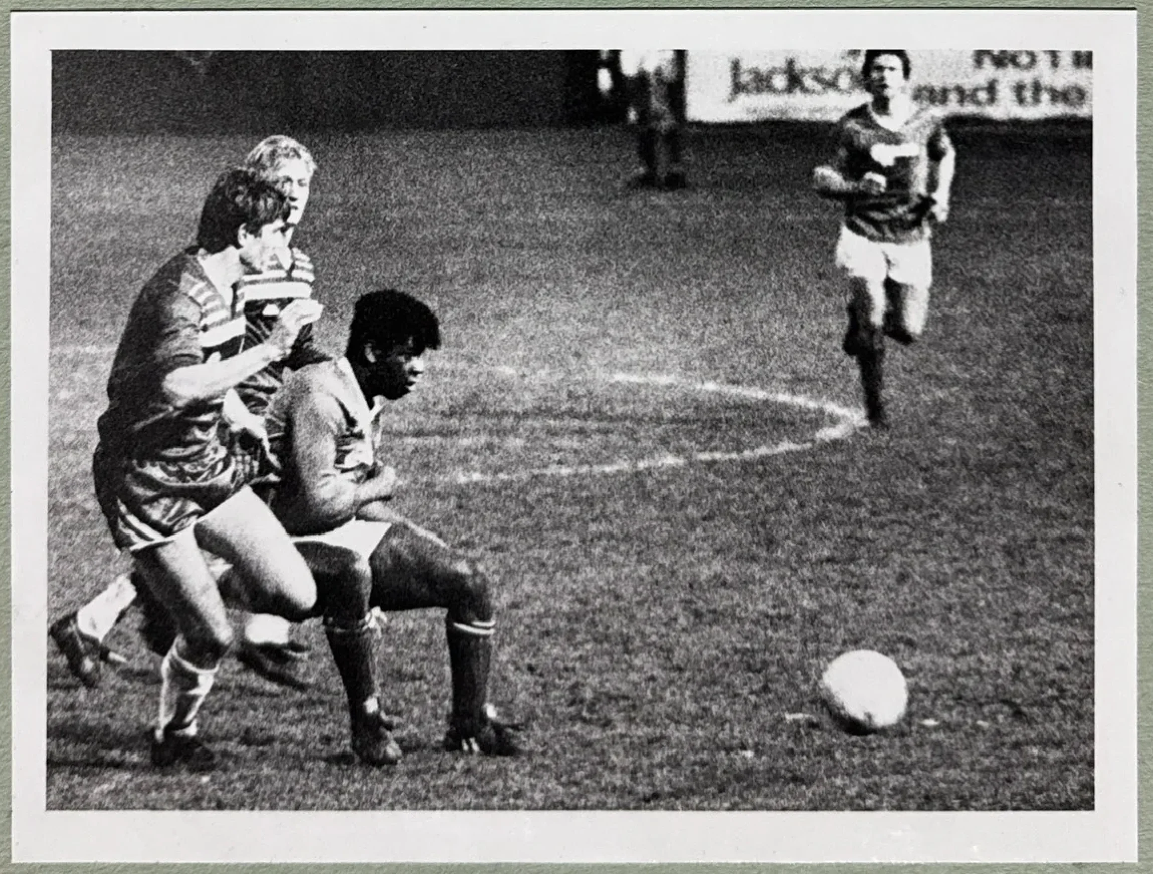 Mark Rosegreen in action, shielding the ball from a defender