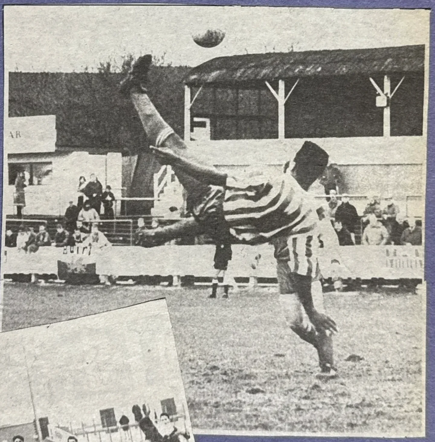 Mark Rosegreen attempts an overhead kick during a match